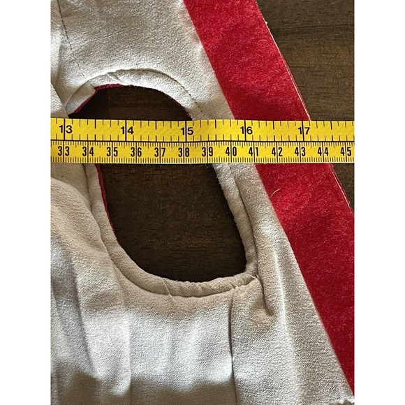 Puppy Pawer Dog Cat Warm Red Corduroy Reversable Vest Harness Hole Sz M NEW - Picture 6 of 6